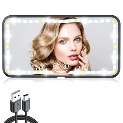 Color Temperatures and Adjustable Lighting, Sun visor rearview mirror