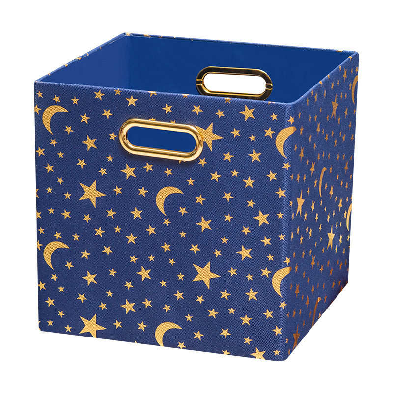 条纹收纳箱涤纶纺整理箱棉被储物折叠布艺大号袋有盖家用批发代发