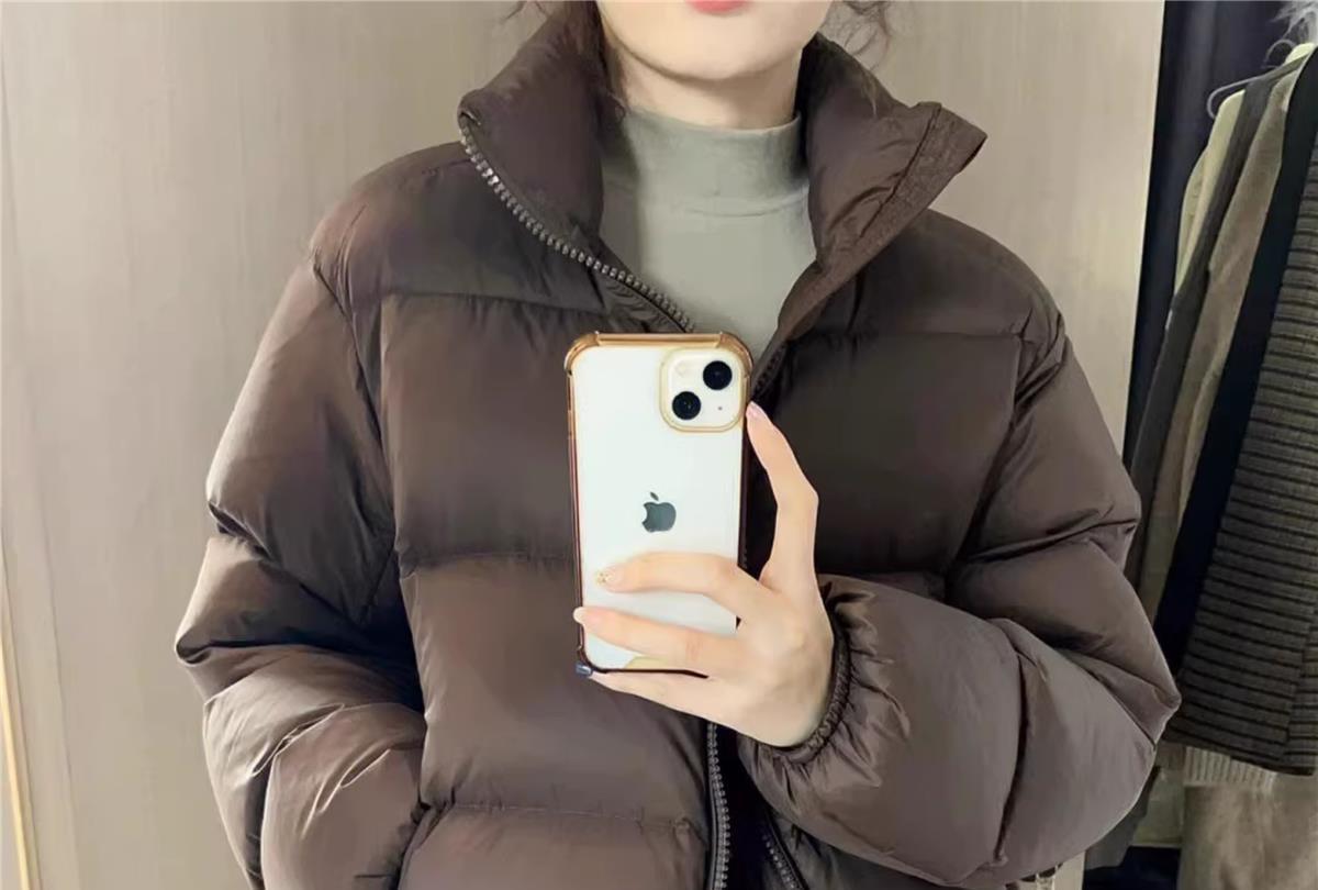 Women's Short High Waist Puffer Jacket Thickened Down Coat_voghion.com