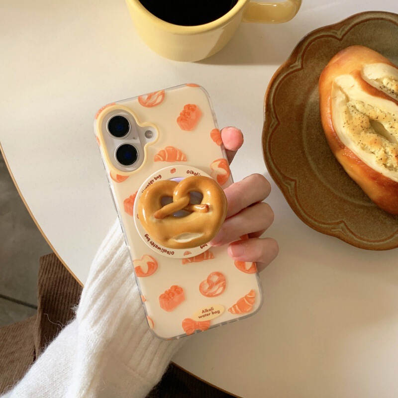 Ins Creative Bread Suitable for Iphone16Proamx Mobile Phone Case Apple 15Pro Magnetic Stand 14 Japanese and Korean 13 Ins Creative Bread Suitable for Iphone16Proamx Mobile Phone Case Apple 15Pro Magnetic Stand 14 Japanese and Korean 13