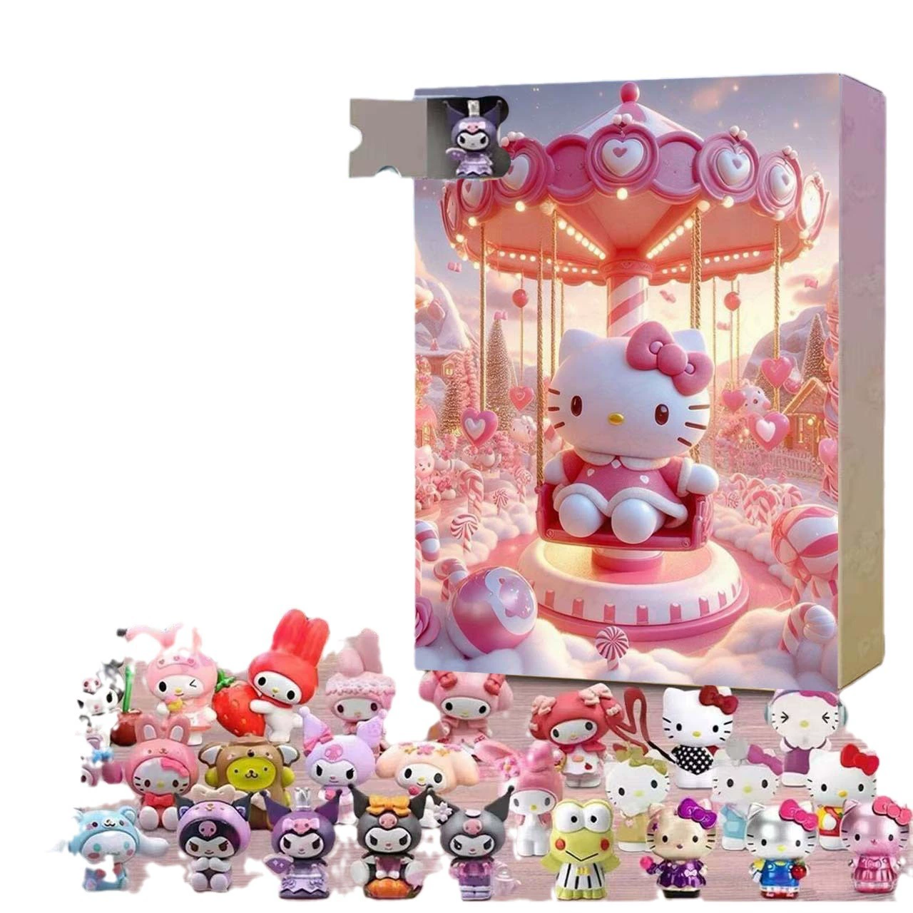 Календарь (Sanrio Hello Kitty), оформление в виде карусели, розовый дизайн, настольный/настенный, лёгкий вес 0,26 кг