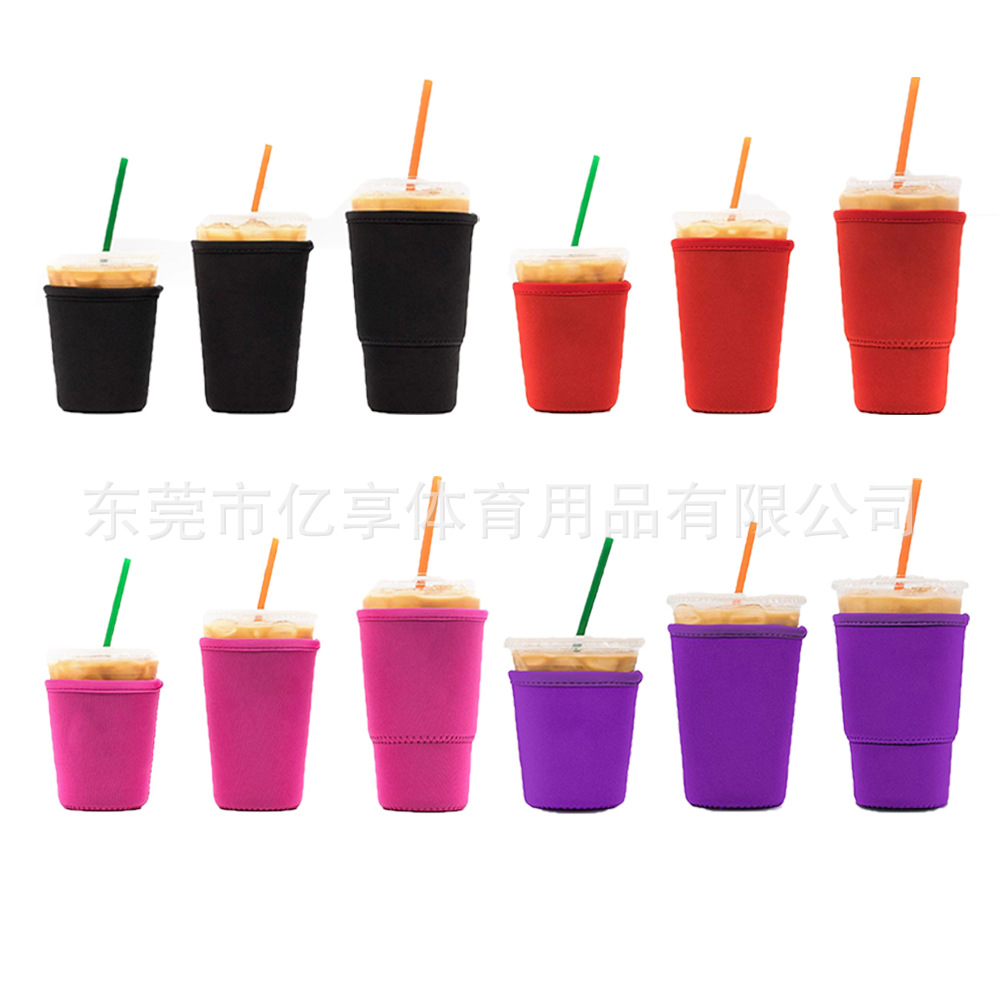 跨境现货批发潜水料咖啡杯套防摔防冻neoprene隔热手拿保温饮料套