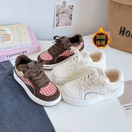 韩版小白鞋舒适2025新款平底系带学生潮鞋简约百搭女休闲鞋B2323