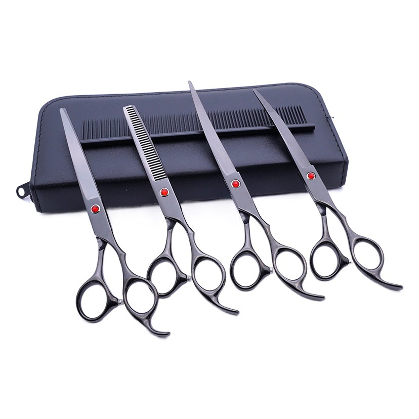Фабрика прямые поставки набор ножниц для домашних животных плоские ножницы верхние изогнутые ножницы для кошек и собак Парикмахерские ножницы для домашних животных