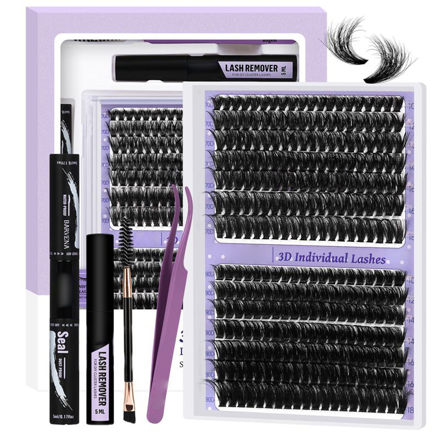 TK transfronterizo explosivo conjunto de extensión de pestañas grueso segmento de pelo floppy pestañas falsas