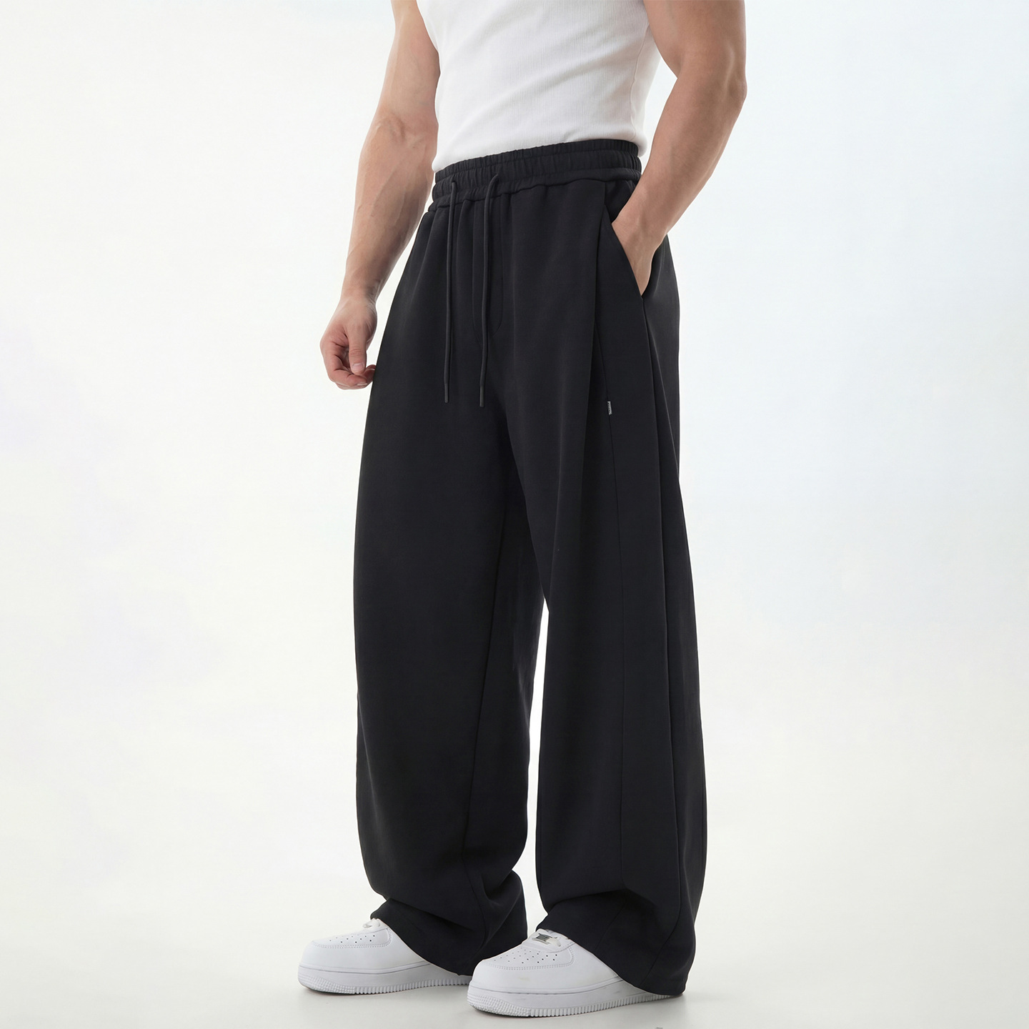 Men's Casual Jogger Pants With 3d Tapered Cut & Drawstring - Lightweight Polyester Lounge Pants For Spring/Summer_voghion.com