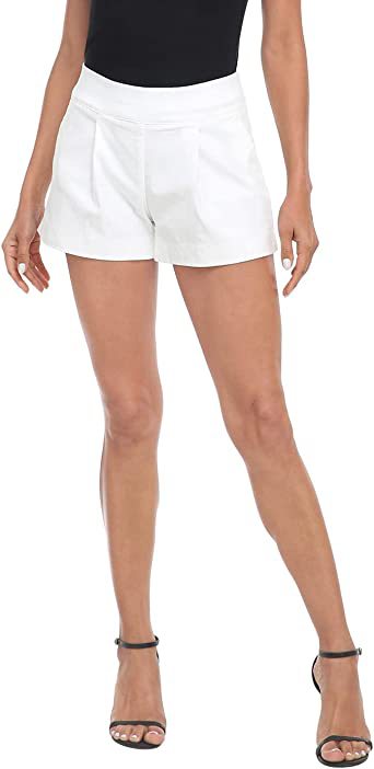 Damshorts med hög midja sommar i twill casual med veck_voghion.com
