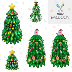 MECRLA DIYクリスマスツリー組み立て式クリスマス誕生日パーティー装飾布景アルミフィルム風船カードセット