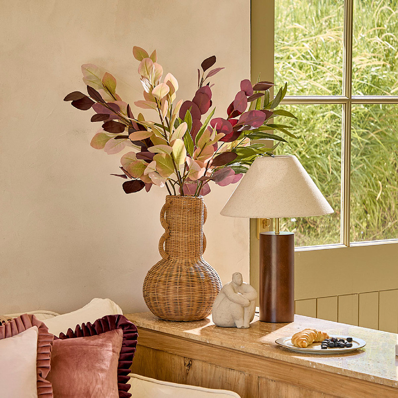 Cestas de flores de vid trenzadas de la parte norte de Europa gran jarrón ornamental sala de estar flor de flores de estrellas secas tejidas a mano maceta de flores decorativas