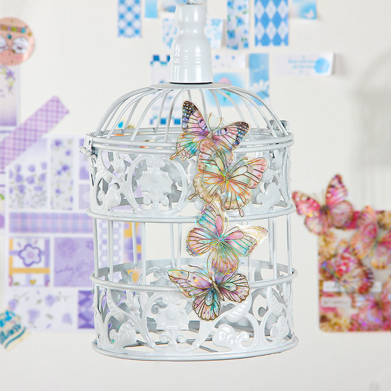 Dream Butterfly Shadow Dance Laser estampado pegatinas paquetes transparentes impermeables pegatinas de mano pet pegatinas de mariposa retro transfronterizas