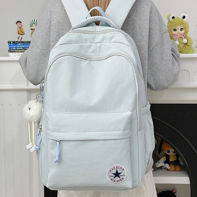 Cross-Border New Style School Bag, College-Style Backpack for Women, New Korean-Style Ins High-Value Lightweight Backpack for Middle and High School Students
