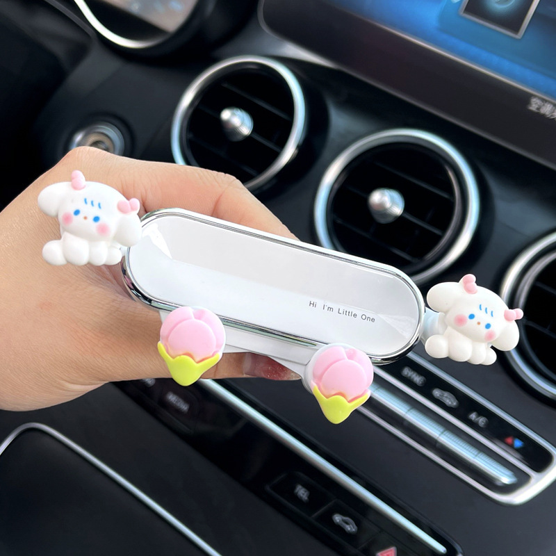 車載スマホホルダー ナビゲーション 車用 2025年新型 可愛いウサギ型 車載エアコン吹き出し口用 固定スタンド|undefined