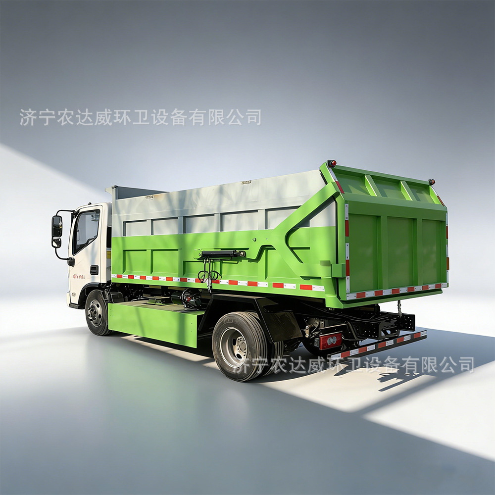 8-Ton Self-Loading Garbage Truck, New Energy Electric Flatbed Garbage Truck, Customizable Right-Hand Drive Export Model