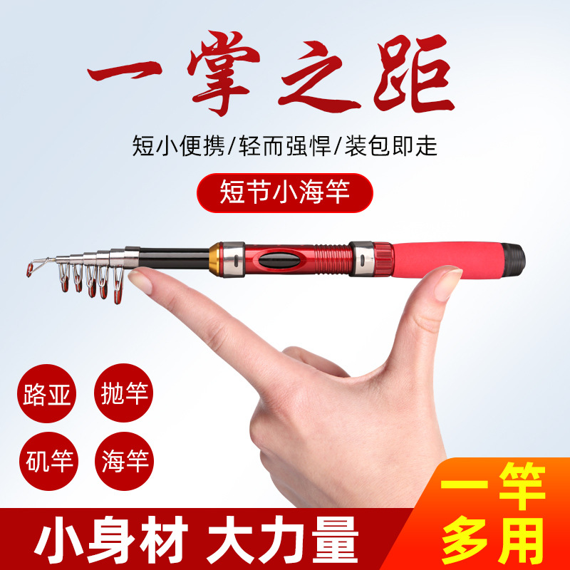 Encogimiento 33cm Mini Pequeña barra de mar en stock 1 M 2,1 m 2,3 M caña de pescar ultra corta productos transfronterizos