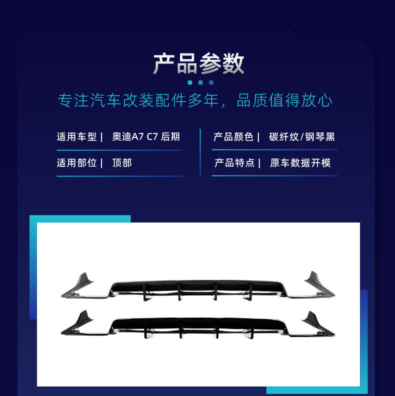 Suitable for Audi A7 C7 Sline 2015-2017 late-model M4 rear lip spoiler cross-border modification