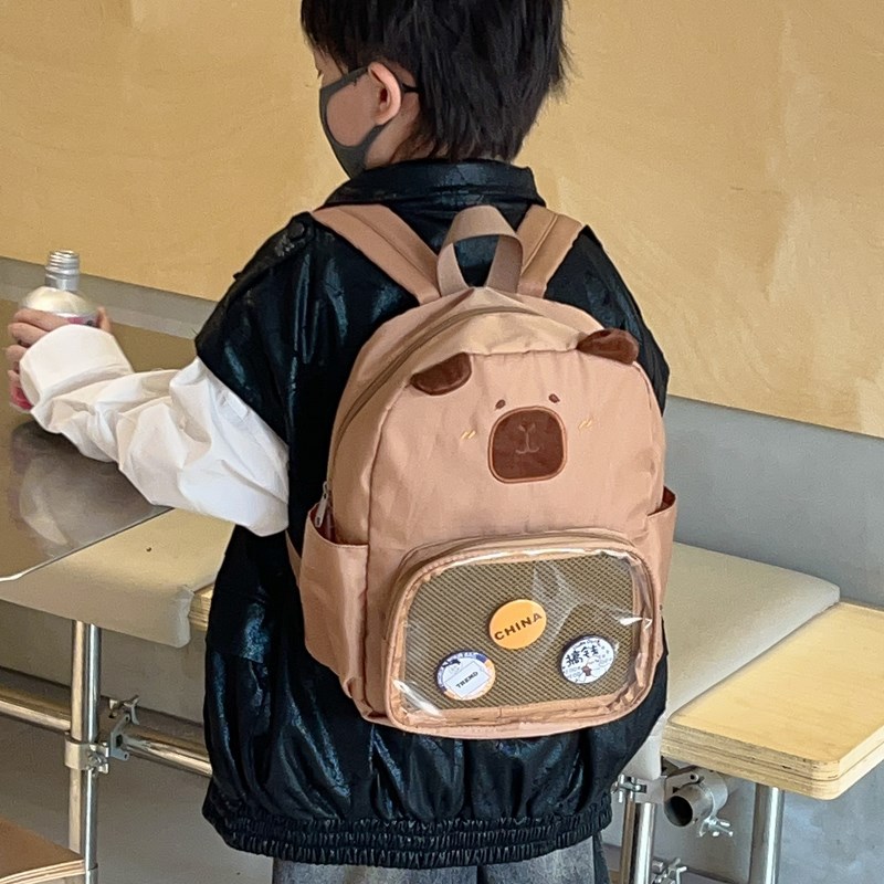 Jardín de infantes bebé mochila lindos Dolphin Kapibara mochila para niños y niñas nueva mochila transparente para niños