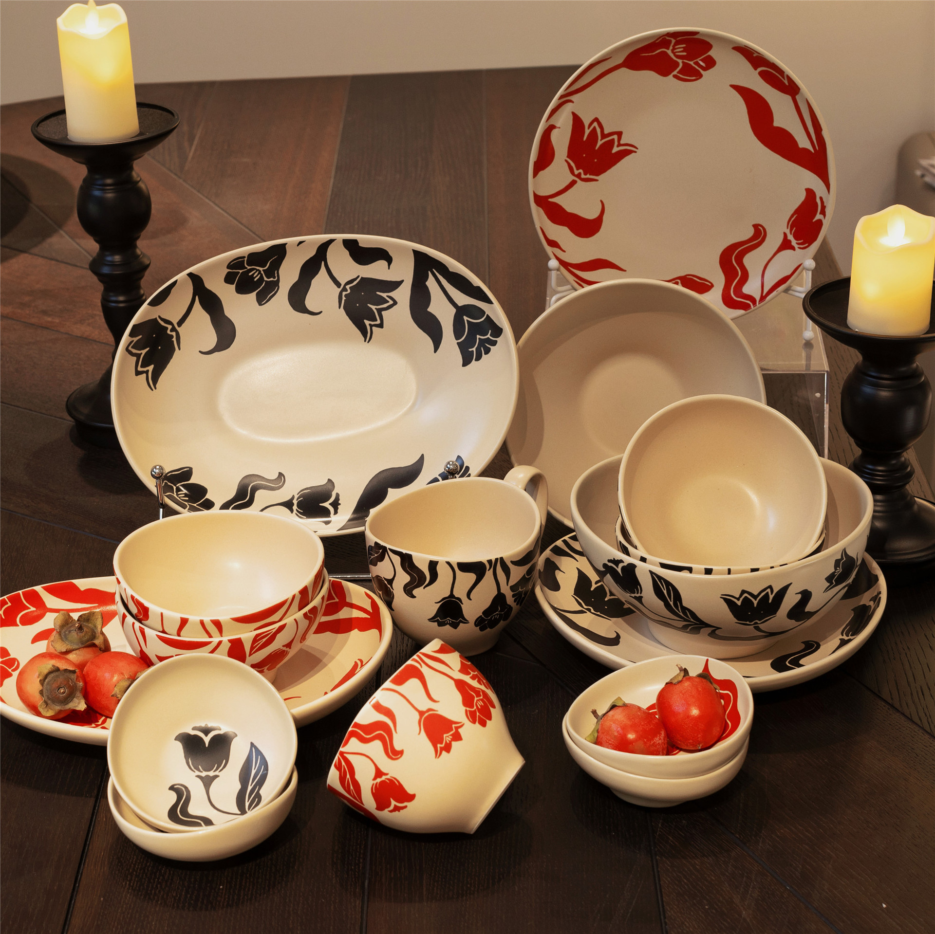 Platos de arroz de estilo medieval, platos de flores en forma de cerámica retro, platos de comidas occidentales simples, platos de sopa domésticos de gran capacidad.