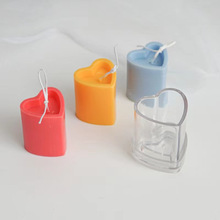 DIY香薰蜡烛爱心模具 立体柱状 凹顶心形塑料亚克力模具