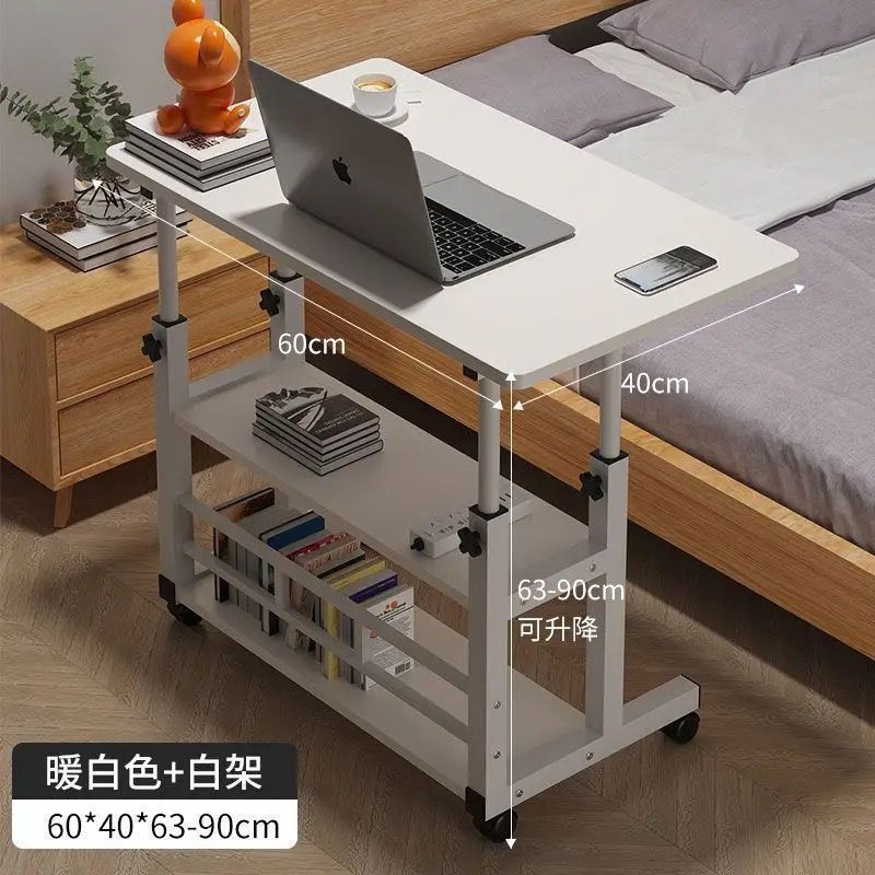 卧室床边桌可移动出租屋桌子家用升降电脑桌简易宿舍懒人双层升降|undefined