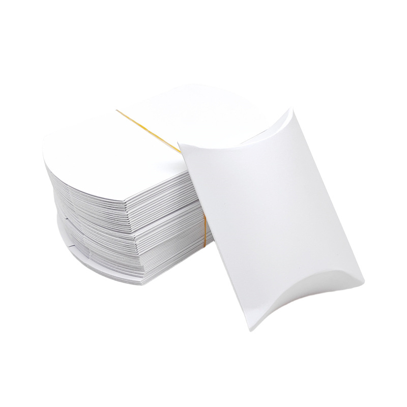 100 pieces kraft paper pillow box gift packaging box wedding candy box small size candy box folding-free