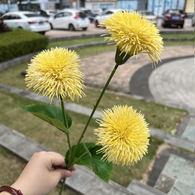 Nueva fábrica de flores artificiales de la boda amarillo leche amarillo limón amarillo fresco al aire libre Salón de la boda decoración flor falsa al por mayor