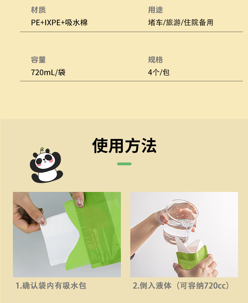 Emergency Disposable Urinal Bags for Women and Men, Car Urinal, Portable Toilet for Long Trips