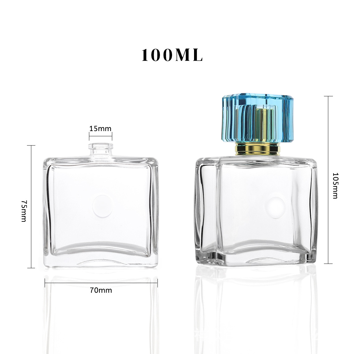 Frasco Atomizador de Vidrio Transparente para Perfume Portátil con Tapa