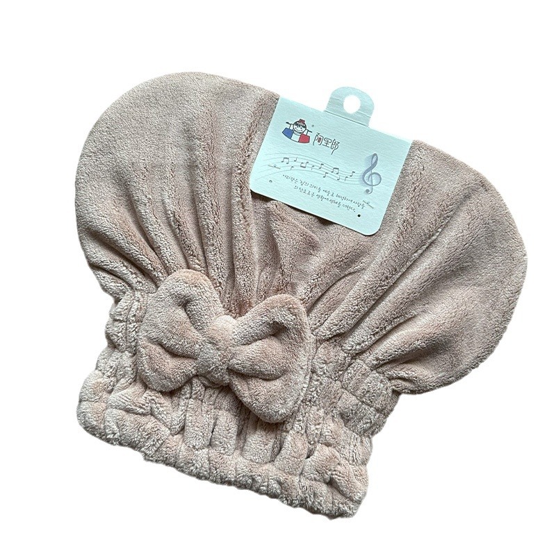 Cuffia doccia ultra assorbente in pile corallo per capelli_voghion.com