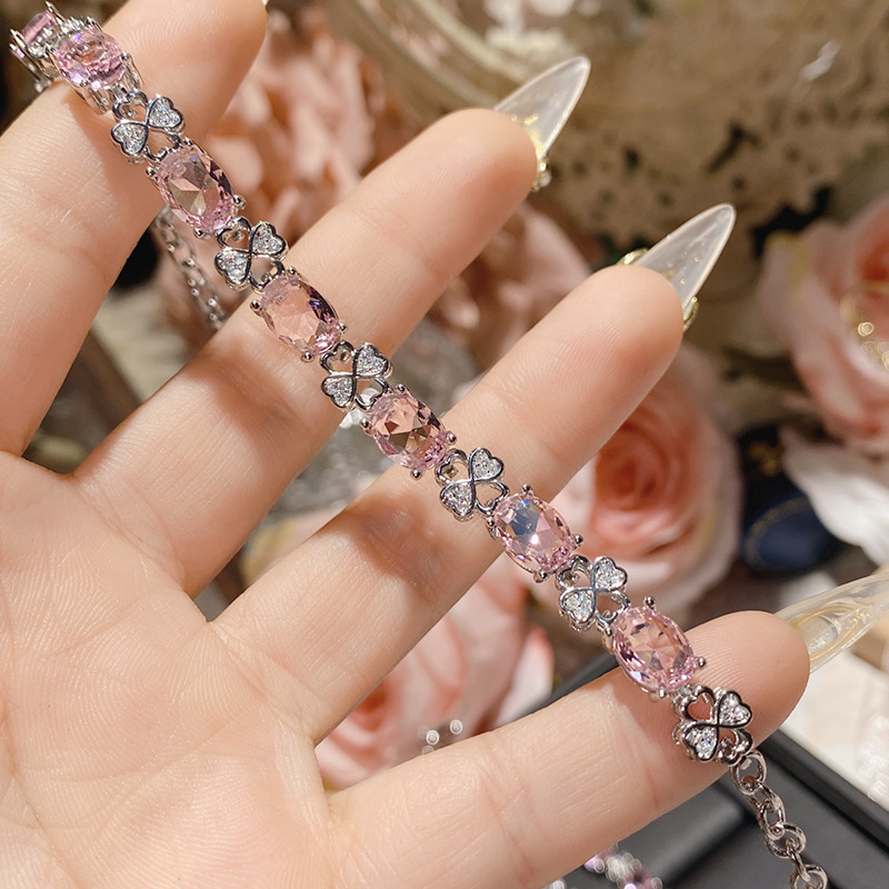 18g Weight Copper Pendant Material Zircon Inlay Material Bracelets Classification Copper Chain Material 1 Piece Quantity Holiday, Daily Occasion Copper Material Heart Shape, Flower, Bow Knot Pattern Women's Gender Inlay Design Cute, Simple Style Style Copper Inlay Heart Shape Flower Bow Knot Zircon Bracelets 无