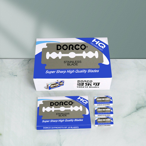 Korean DORCO stainless steel double-sided blades Degao razor 10 pieces of old-fashioned manual shaving blades