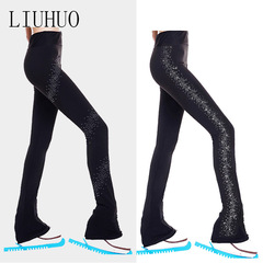 LIUHUOフィギュアスケートトレーニングパンツ子供用スケートパンツ女性用トレーニングウェアスケートパンツ裏起毛防水スキー