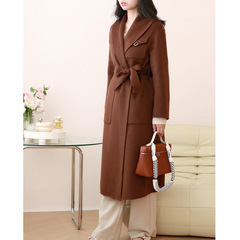 【濮院】CHICLUM24秋冬の軽豪華な優しい青果襟の高枝のカシミヤコート秋冬の美ラード
