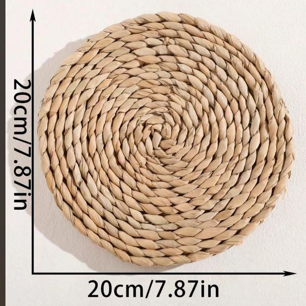 Amazon nuevo tejido de paja artesanal pared bohemia combinación de pared casa vivienda decoración de pared en stock