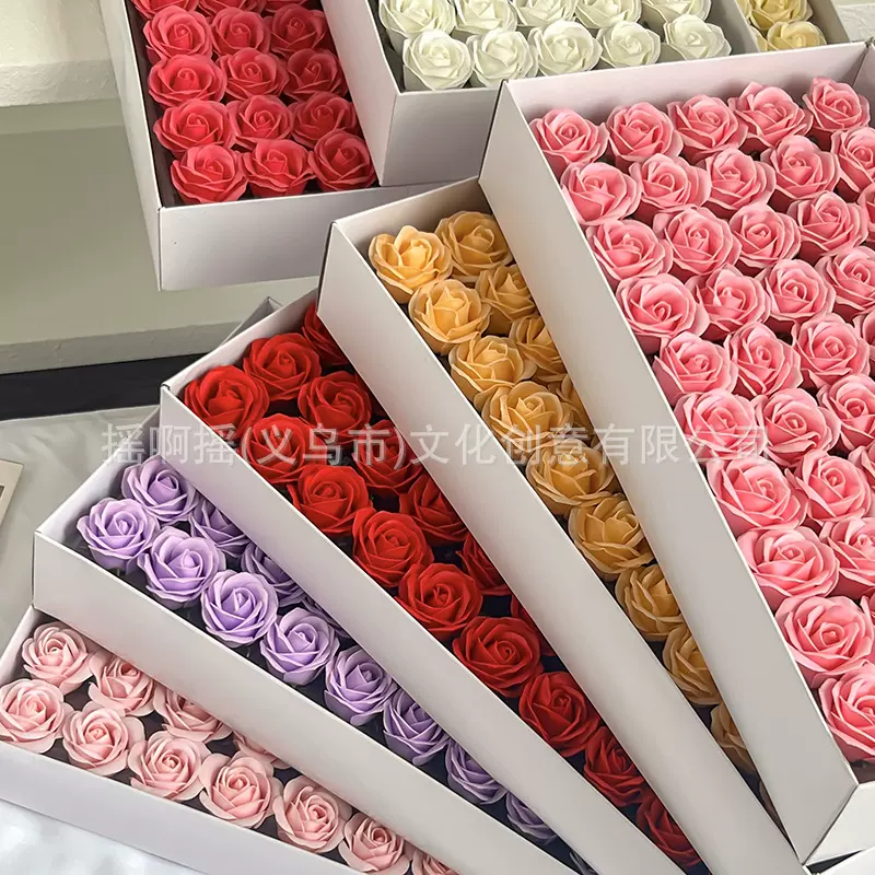 厂家直营迷你拇指花花头 diy半成品香皂花玫瑰花头肥皂花礼物批发