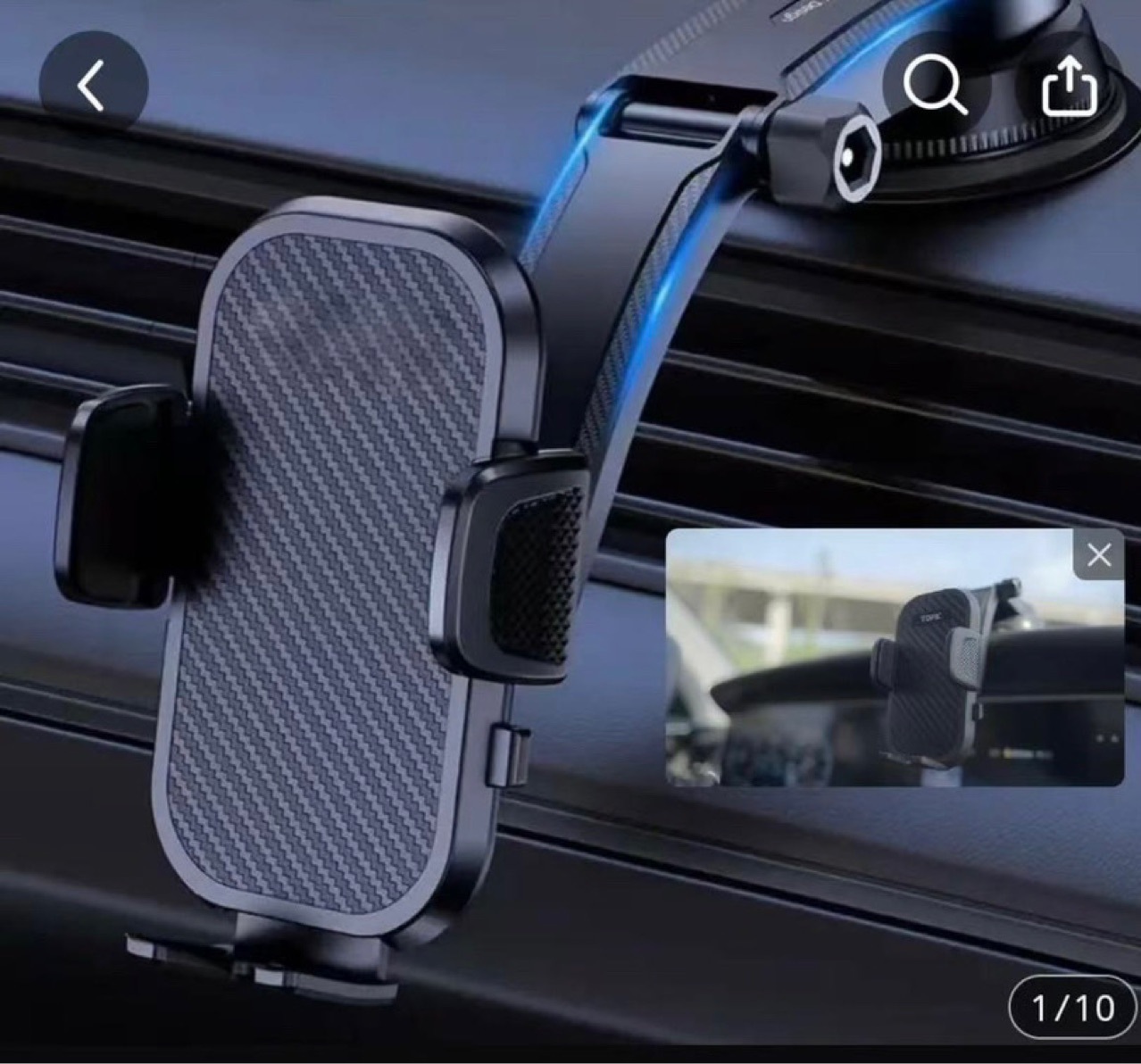 Topk D46 Car Mobile Phone Holder In-Car Car Suction Cup Universal Navigation Car Hook Mobile Phone Holder