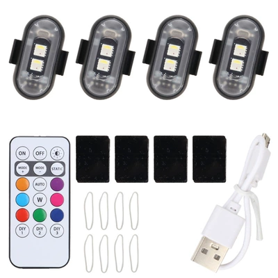 and motorcycle LED aircraft lights – Other lights - four-lights-and-one-remote-control