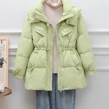 羽绒服冬季新款时尚牛角扣羽绒服女短款显瘦收腰小个子外套潮