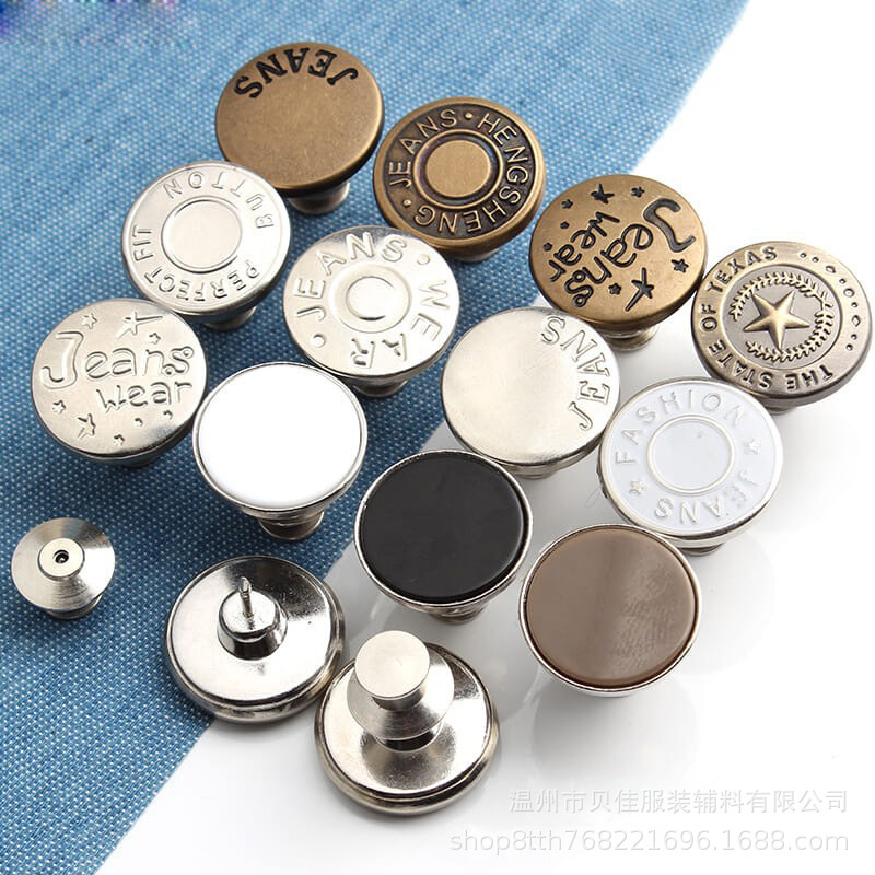 Botón retráctil de jeans ajustable desmontable botón de metal sin clavos artefacto gran cambio pequeño botón de cintura