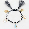 Fashionable pendant with letters handmade, woven beach ankle bracelet for leisure, city style