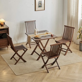Solid Wood Elm Chair Balcony Tea Table Chair Backrest Chair Home Leisure Outdoor Foldable Dining Chair B&B Fishing Chair