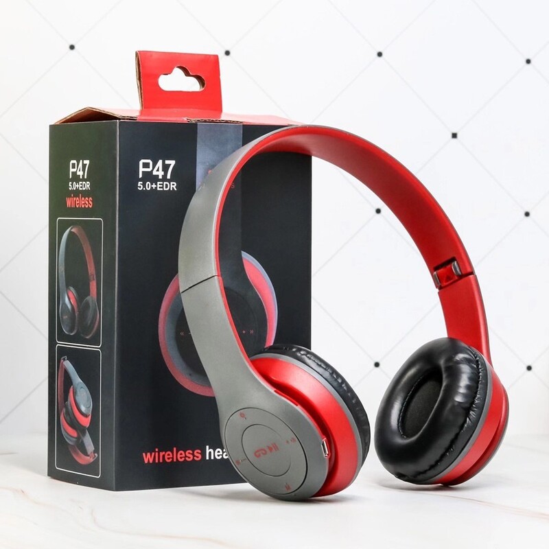 新しいワイヤレス 5.0 Bluetooth ヘッドマウント折りたたみステレオ P47 ゲームオンラインクラススポーツ低音ヘッドセット|undefined