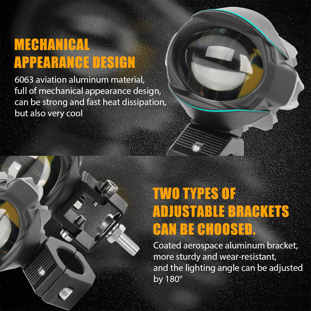 Cross-border hot sale car and motorcycle spotlight LED modified external lens waterbird monocular binocular auxiliary headlamp