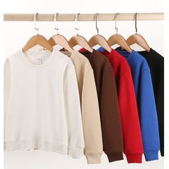 秋冬320g子供の純色の綿の丸首の衛衣の卸売りの大きいゆったりした子供服の底のシャツの長袖の上で服を着ます。
