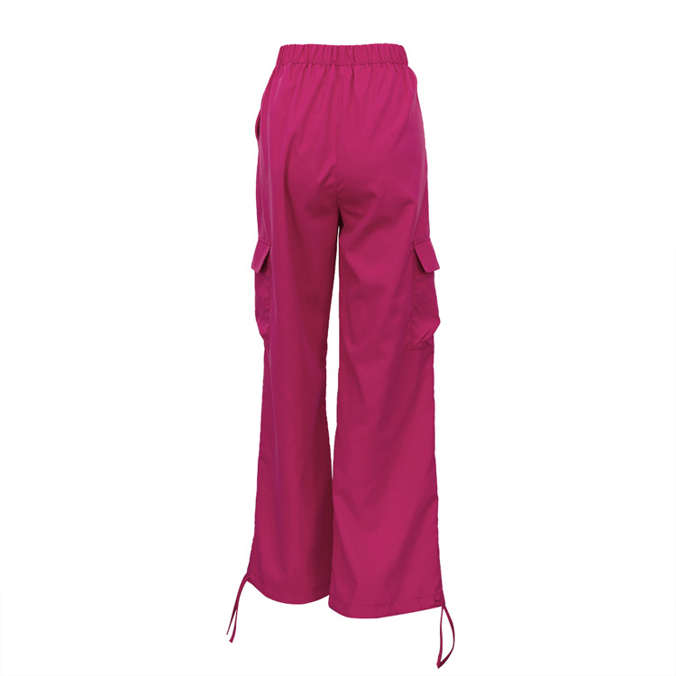 Women's Daily Simple Style Solid Color Full Length Pocket Patchwork Casual Pants display picture 5