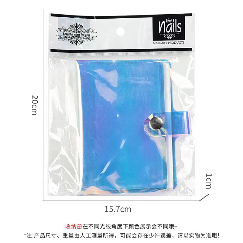 Nuevo libro de acero transfronterizo de manicuras 20 folleto transparente de manicuras simple de gran capacidad de almacenamiento esmerilado