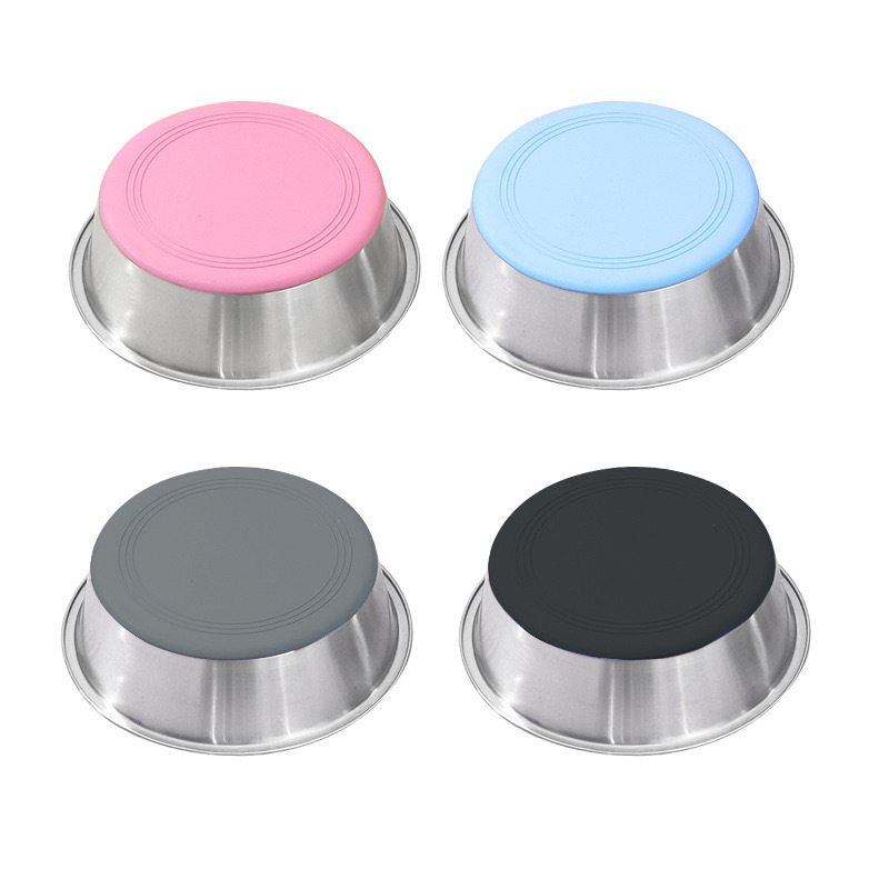 Tazón para perros de acero inoxidable engrosado, antideslizante y resistente a caídas, utensilios para comer para perros, grandes, medianos y pequeños, ollas para beber, ollas para gatos, cuencos para gatos