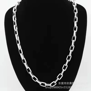 古巴链条不掉色欧美手工粗款个性钛钢项链男士潮牌百搭简约女叠戴
