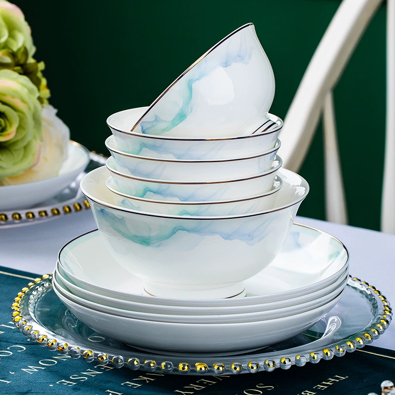 Набор из керамических блюд из Bone porcelain Jingdezhen, чаши для риса и супа