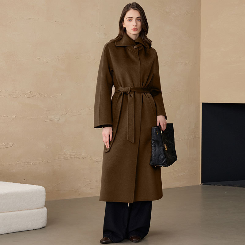 Hepburn Style Outwear Cashmere Woolen Outwear Double-Sided Woolen Outwear Women's Commuter Long Woolen Outwear 2025 Autumn and Winter Outwear Hepburn Style Outwear Cashmere Woolen Outwear Double-Sided Woolen Outwear Women's Commuter Long Woolen Outwear 2025 Autumn and Winter Outwear