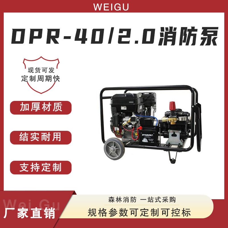 远距离应急隔膜泵高压森林消防泵DPR-40/2.0手电一体轮式隔膜